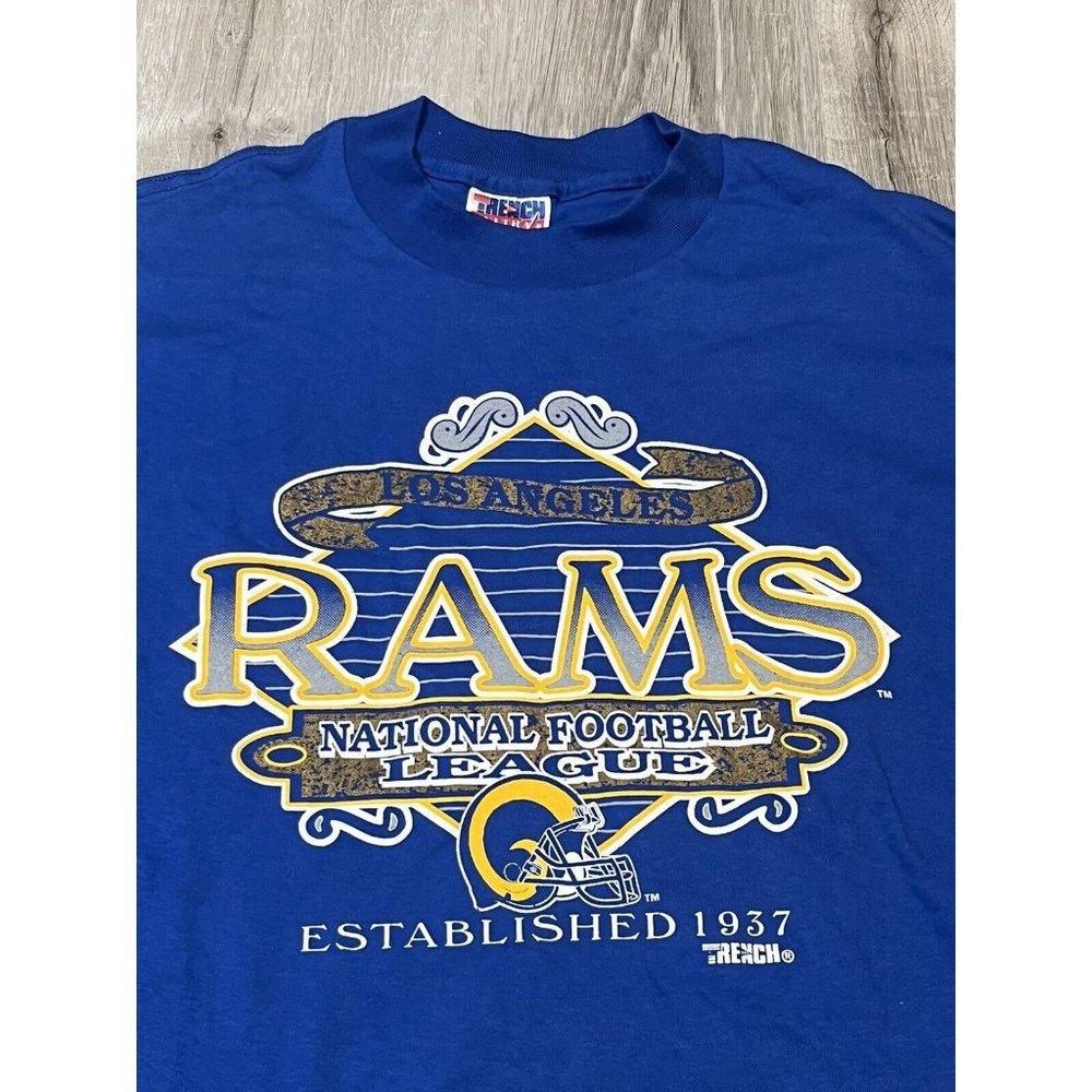 Vintage 90’s LA Rams T Shirt Mens X Large Trench Ultra Single Stitch - Picture 2 of 6